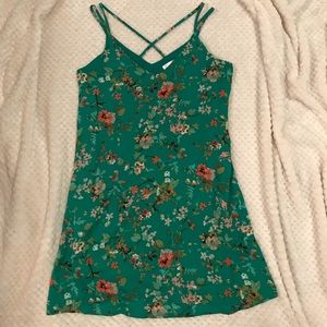Green floral dress